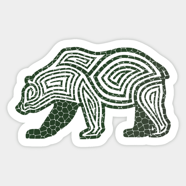 Cracked Grizzly Sticker by RudDesigns